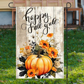 Lofaris Lofris Pumpkin Floral Retro Wooden Thanksgiving Garden Flag